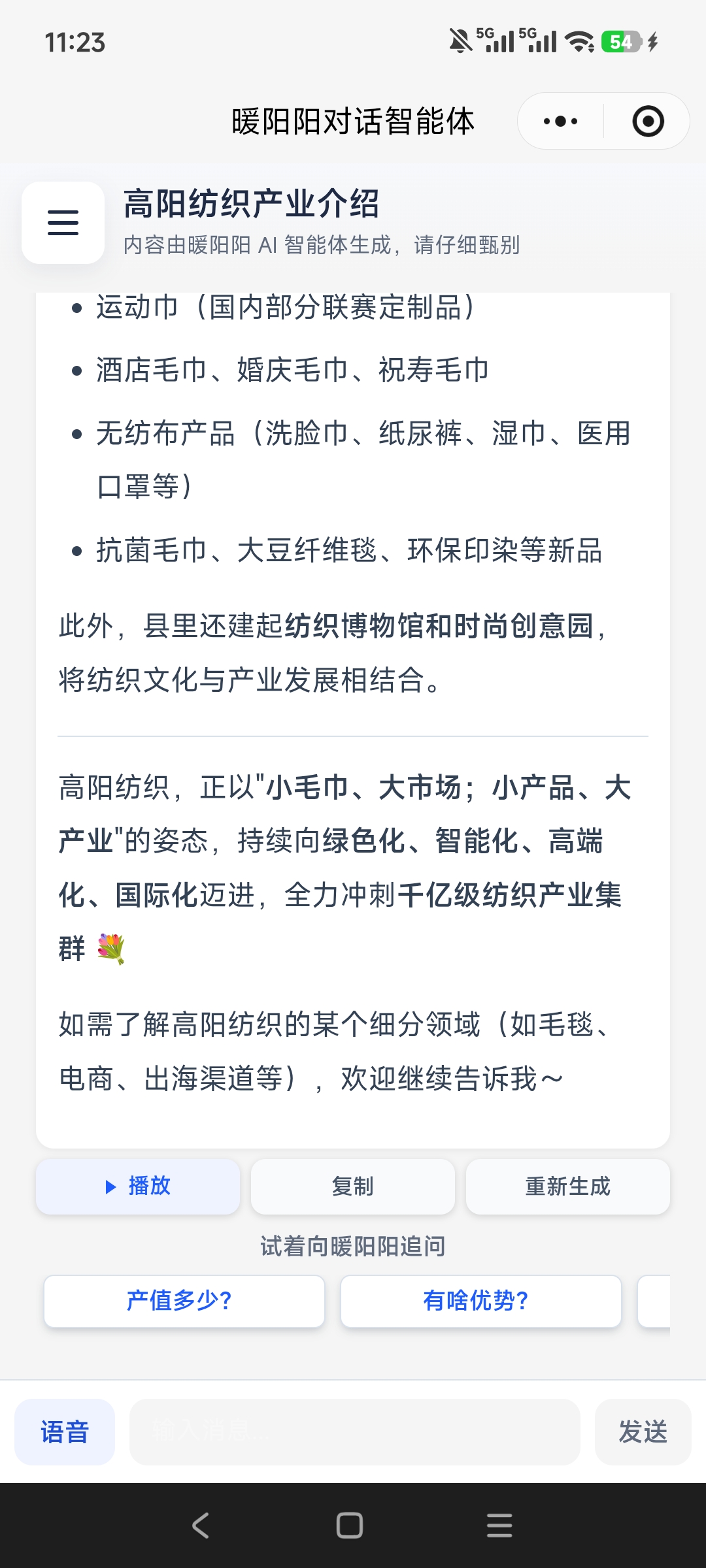 “暖阳阳对话智能体”微信小程序 项目图片
