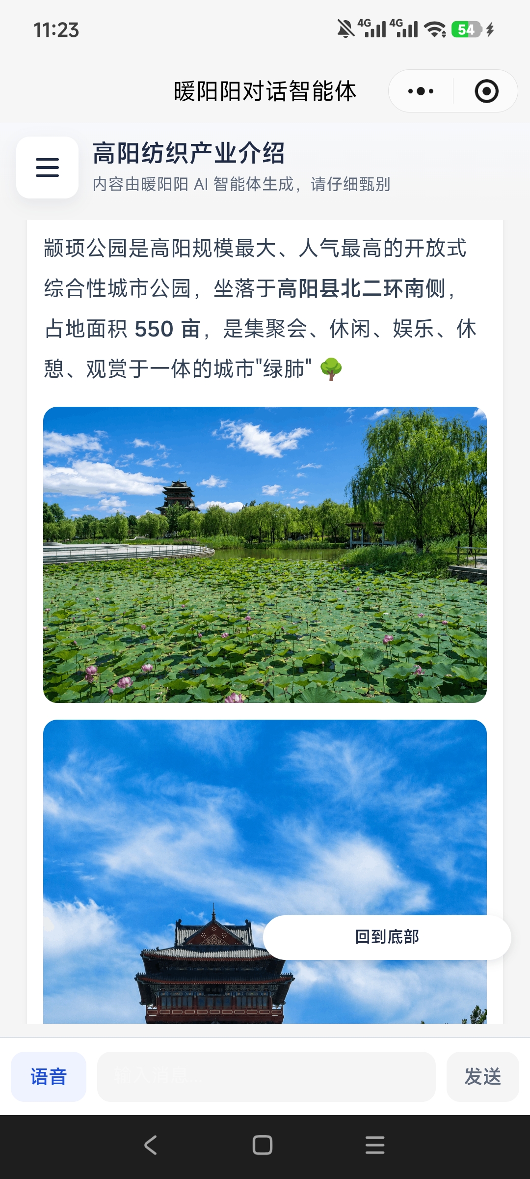 “暖阳阳对话智能体”微信小程序 项目图片